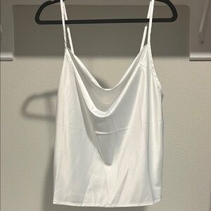 White Cowl Neck Top